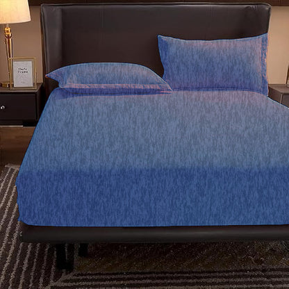 ملاية سرير مشجر - قطن - طقم 4 قطع - متعدد الألوان - 180 سم