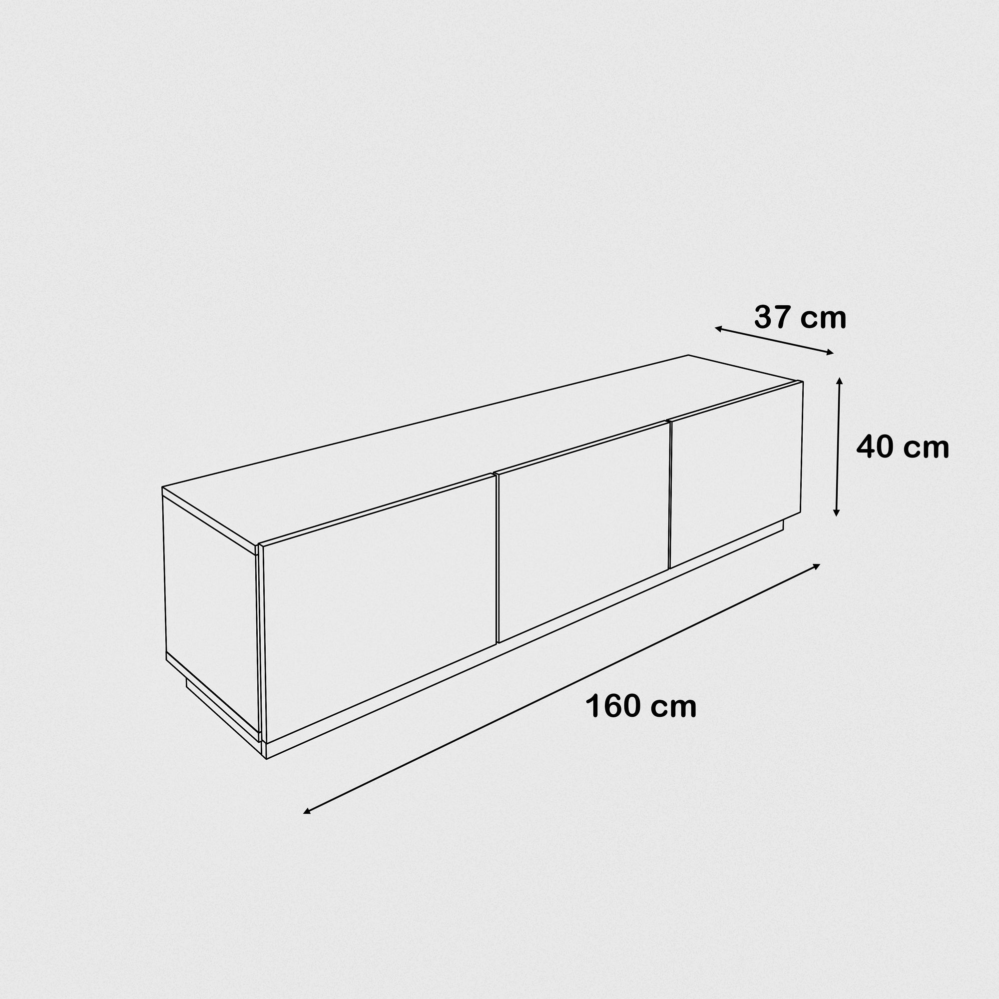 TV Unit - MDF - Multi Color - 160x37x40 cm