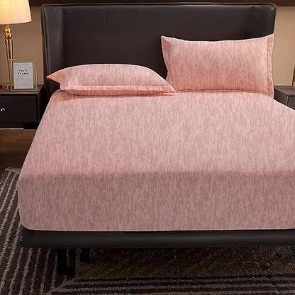 ملاية سرير مشجر - قطن - طقم 4 قطع - متعدد الألوان - 180 سم