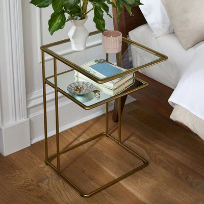 Commode - Steel - Glass - Gold - 65x40x50 cm - Cataloug