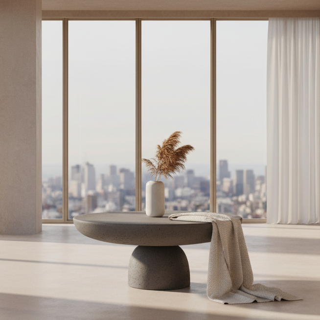 ترابيزة - فايبر جلاس - رمادي - 70×35 سم