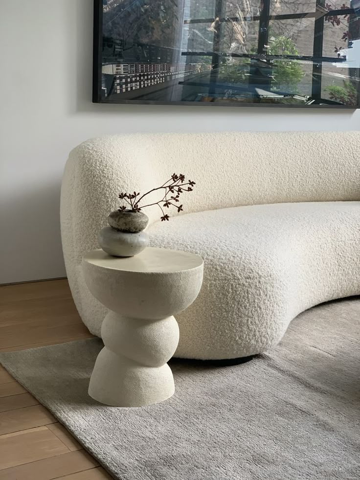 Table - Fiber Glass - Off White- 40x65 cm