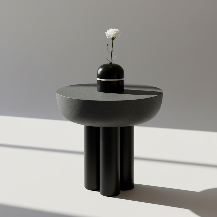 Table - Fiber Glass - Black - 40x65 cm