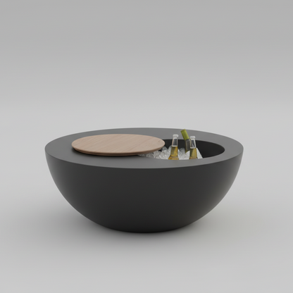 Table - Fiber Glass - Black - 90x60 cm