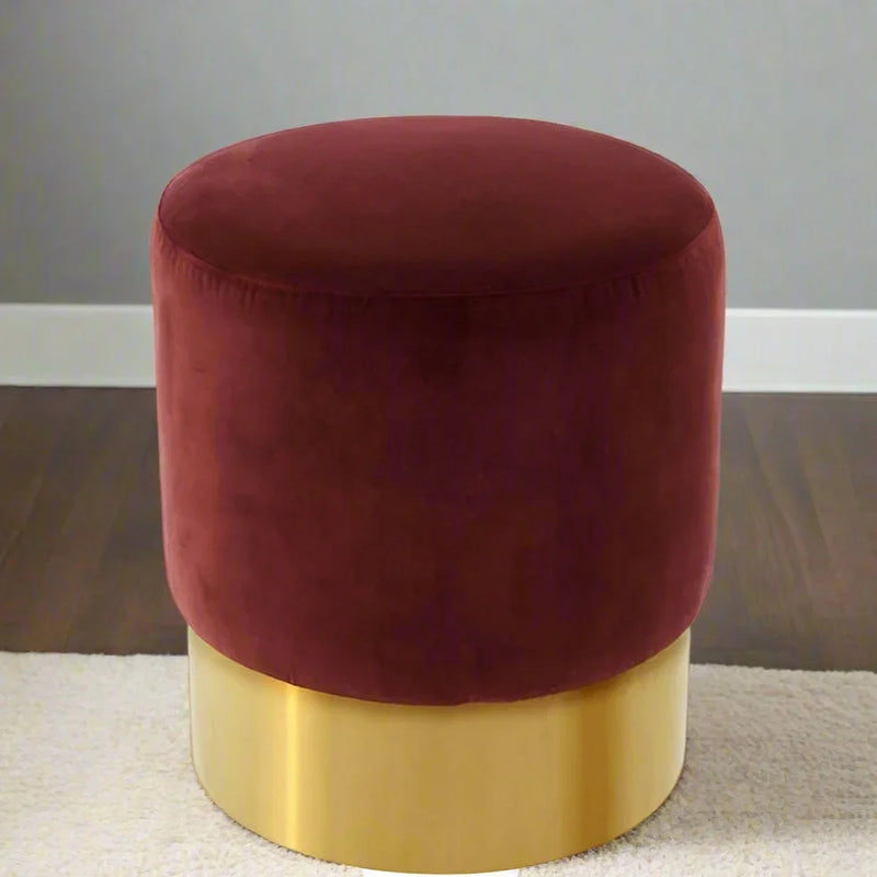 Round pouf - burgundy - Cataloug