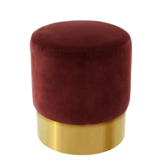 Round pouf - burgundy - Cataloug