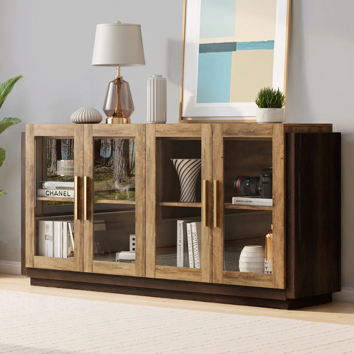 Buffet - MDF Wood - Beige & Brown - 170x80x40 cm