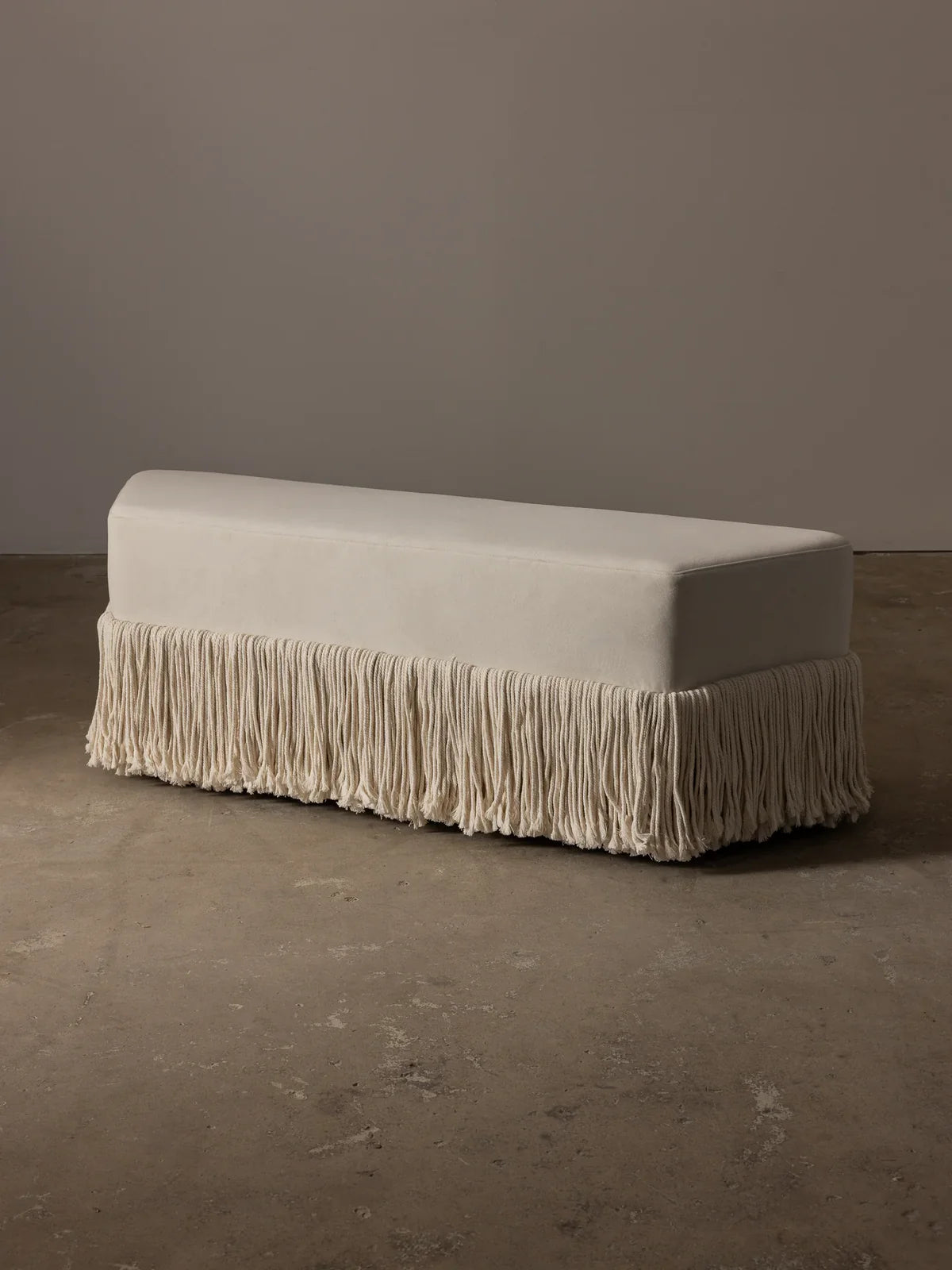 Banquette - Natural Wood - Velvet - Multi Color - 130 x 35 x 46 cm.