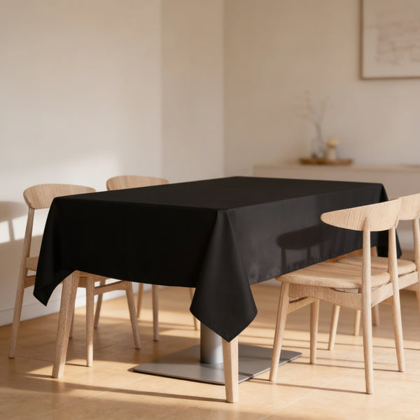 مفرش طاولة الطعام - وتر برووف- أسود - 150 × 150 سم