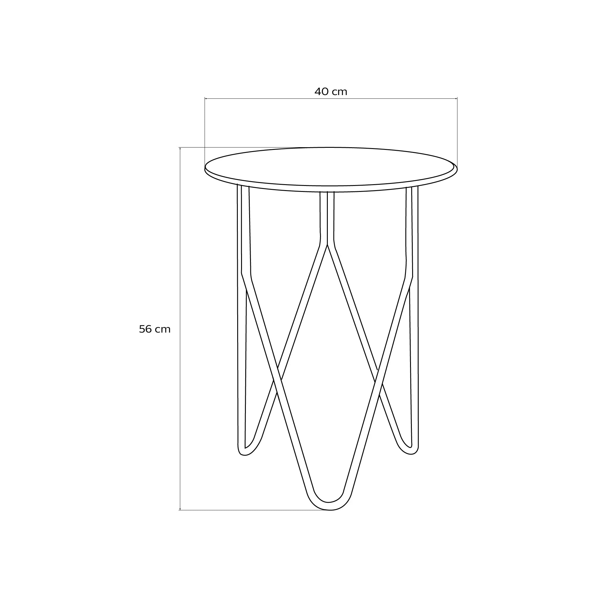 Side Table - Steel - Multi Color - 40×40×55 cm - Cataloug