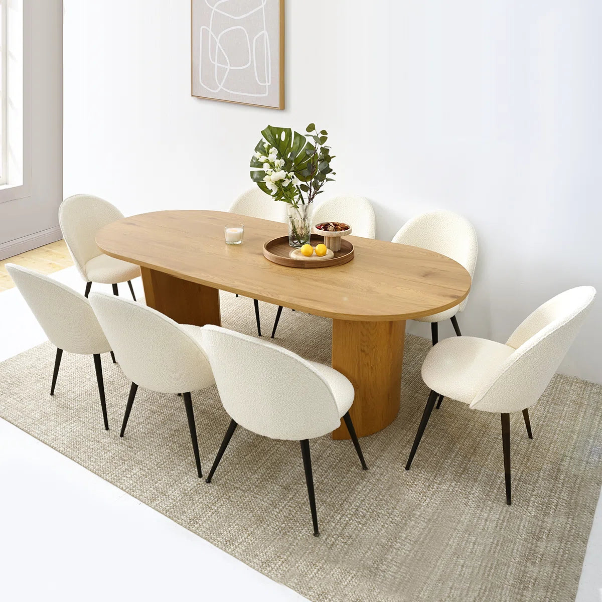 Dining Table - Natural Wood - Multicolor - 200x90x75 cm