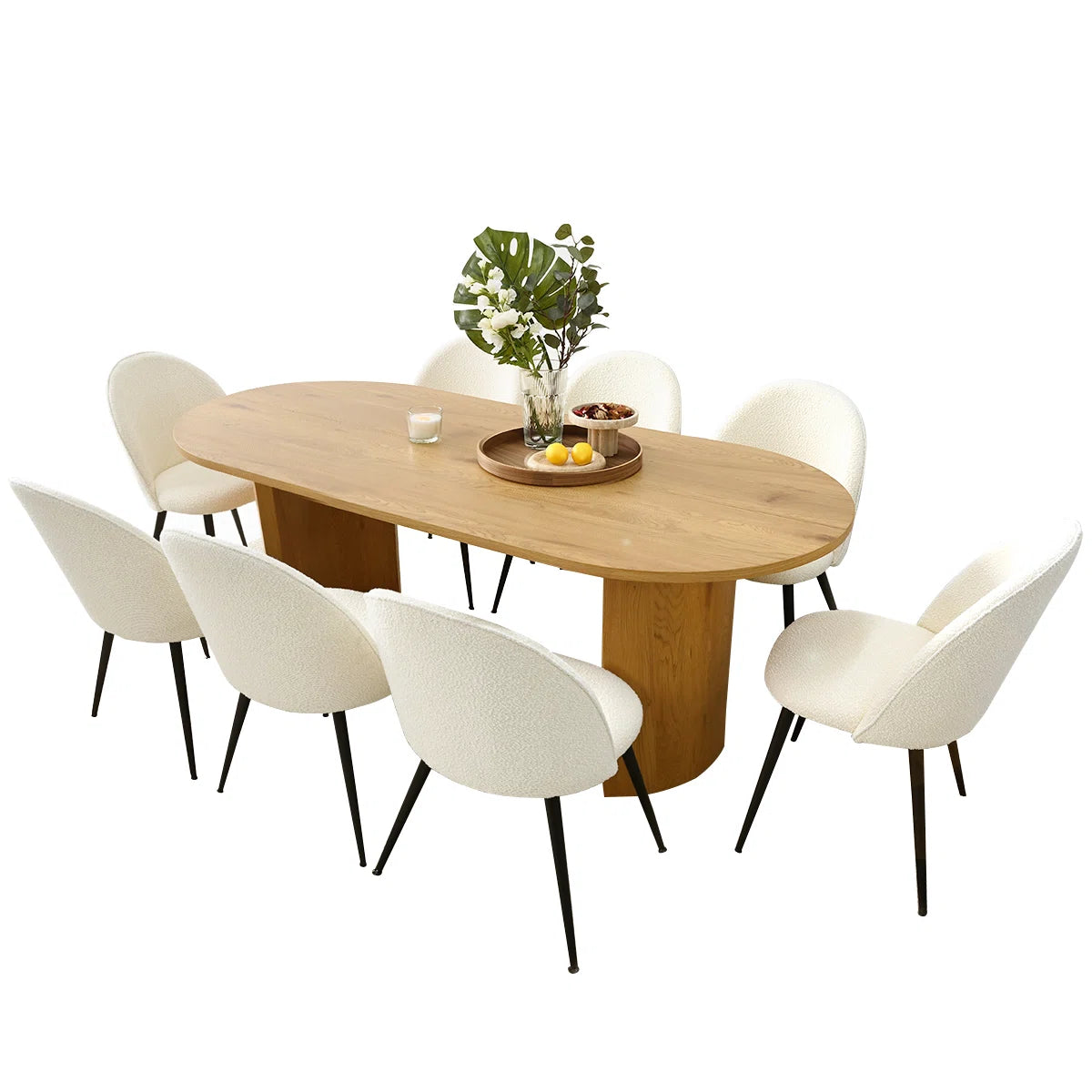 طاولة طعام - خشب طبيعي - متعدد الألوان - 200×90×75 سم