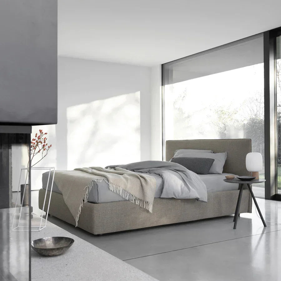 Bed - MDF - Linen - Beige - 180 CM - Cataloug