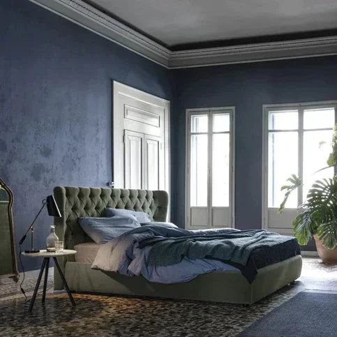 Bed - MDF - Velvet - Green - 180cm - Cataloug