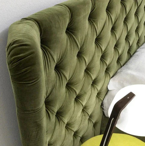 Bed - MDF - Velvet - Green - 180cm - Cataloug