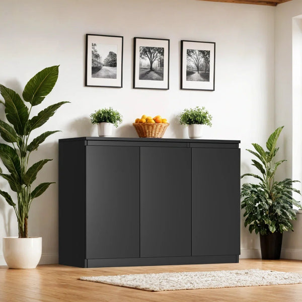 Buffet - MDF Wood - Black - 110x40x80 cm