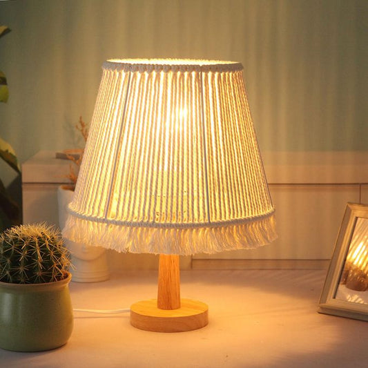 Table Lamp -Steel & Cotton Yorn - Off White- 40x25 cm