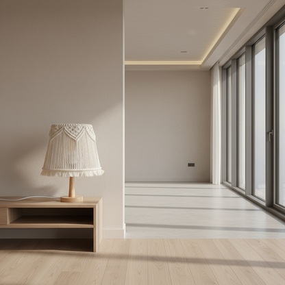 أباجوره- ستيل  وقطن - ؤف وايت  - 40 × 25 سم