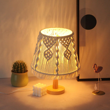 Table Lamp -Steel & Cotton Yorn- Off White- 40x25 cm