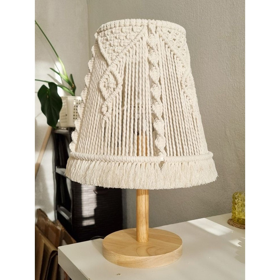 Table Lamp -Steel & Cotton Yorn - Off White- 40x25 cm