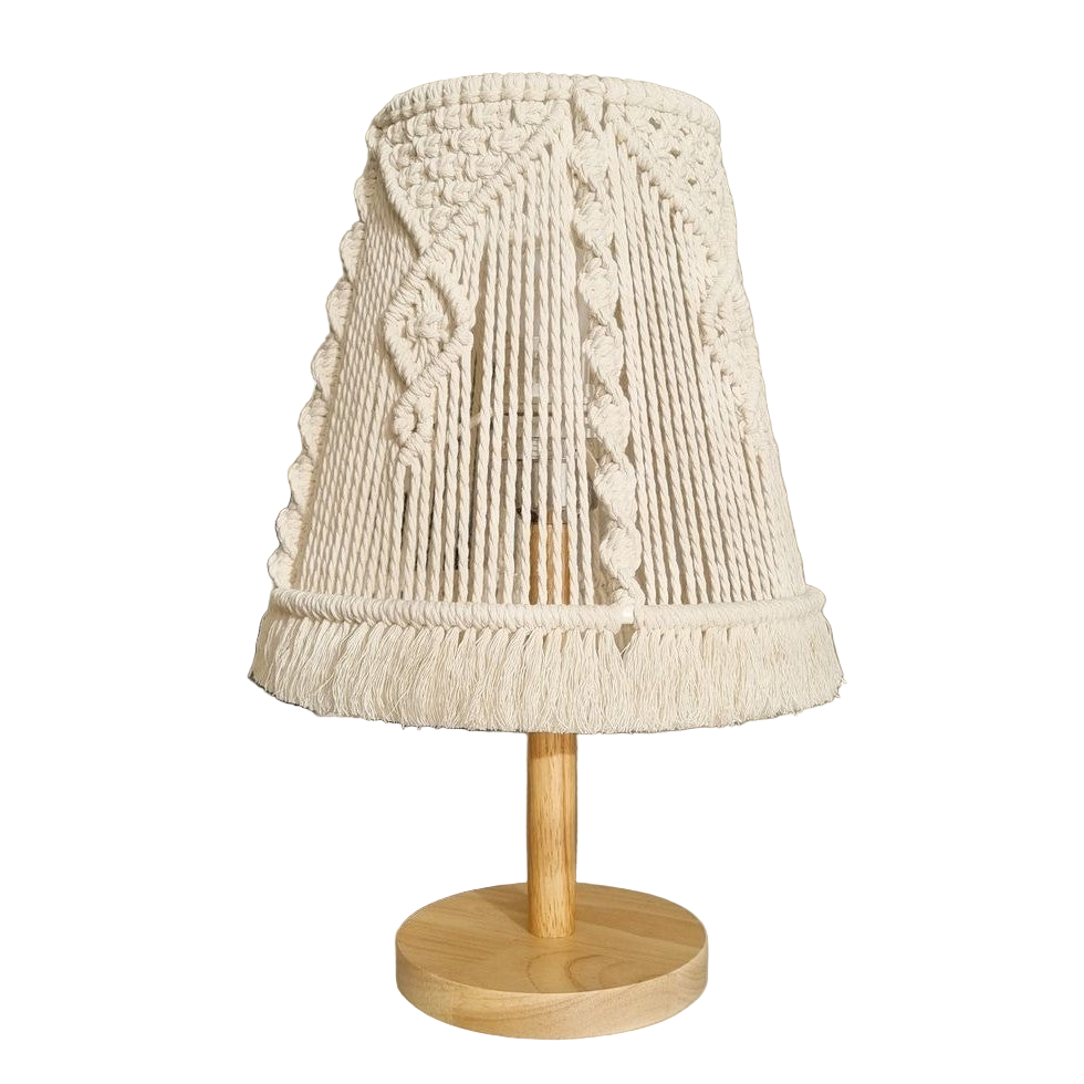Table Lamp -Steel & Cotton Yorn - Off White- 40x25 cm