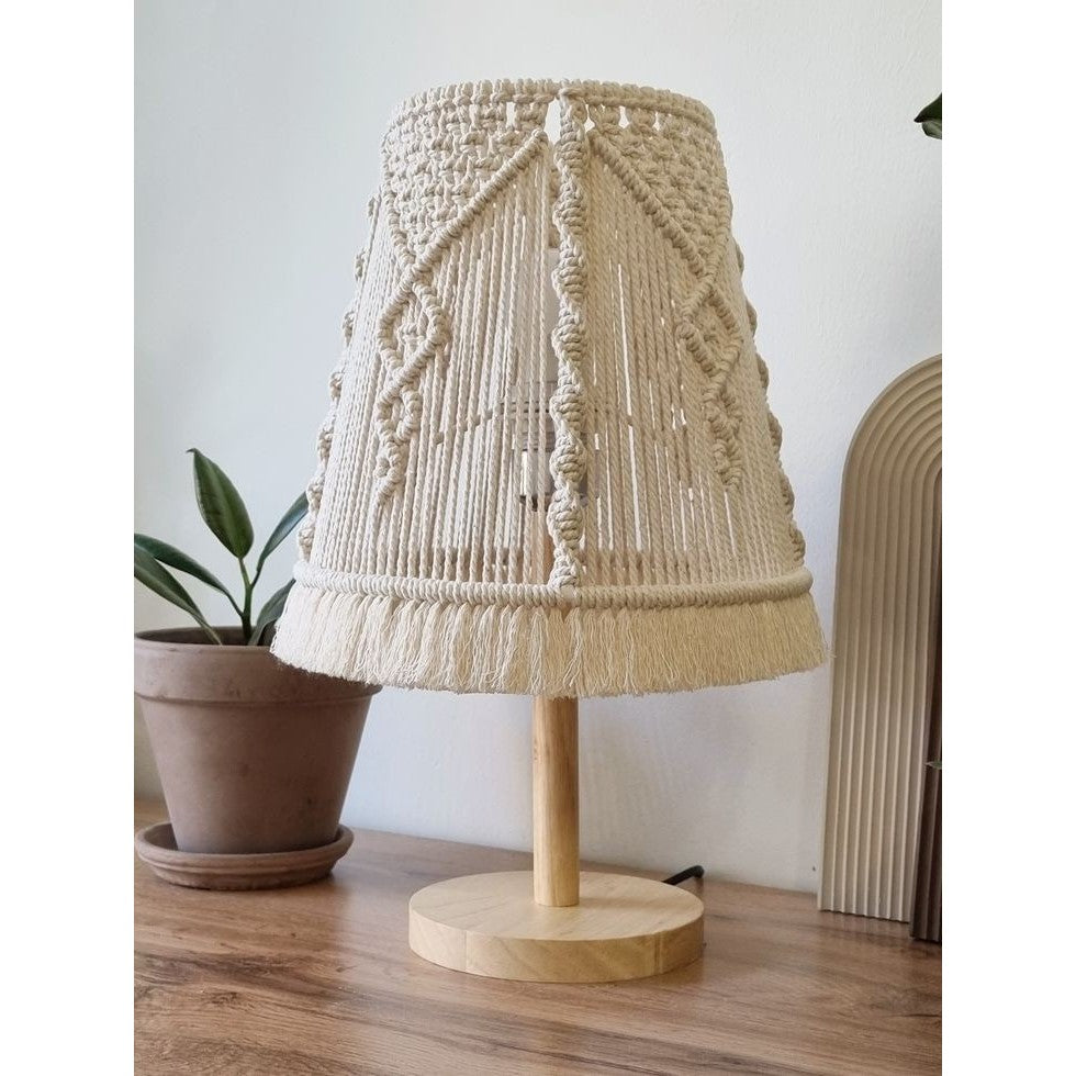 Table Lamp -Steel & Cotton Yorn - Off White - 40x25 cm
