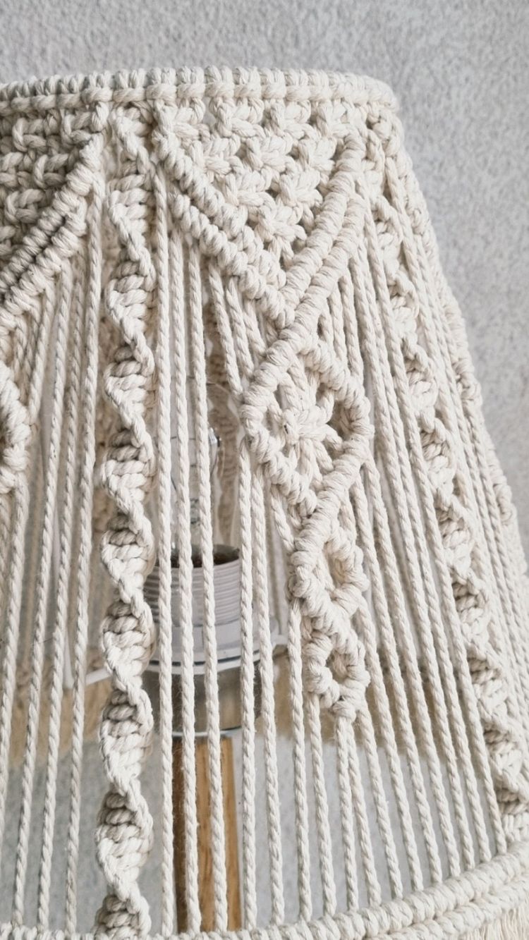 Table Lamp -Steel & Cotton Yorn- Off White - 40x25 cm