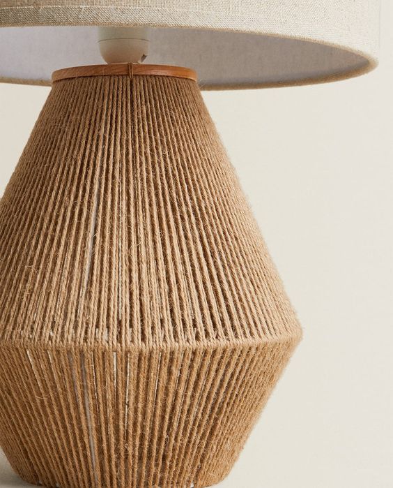 أباجوره- ستيل وخيش - بيج - 45 × 30 سم