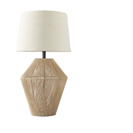 Decorative lamp with a textured base on a surface with books and a small box.