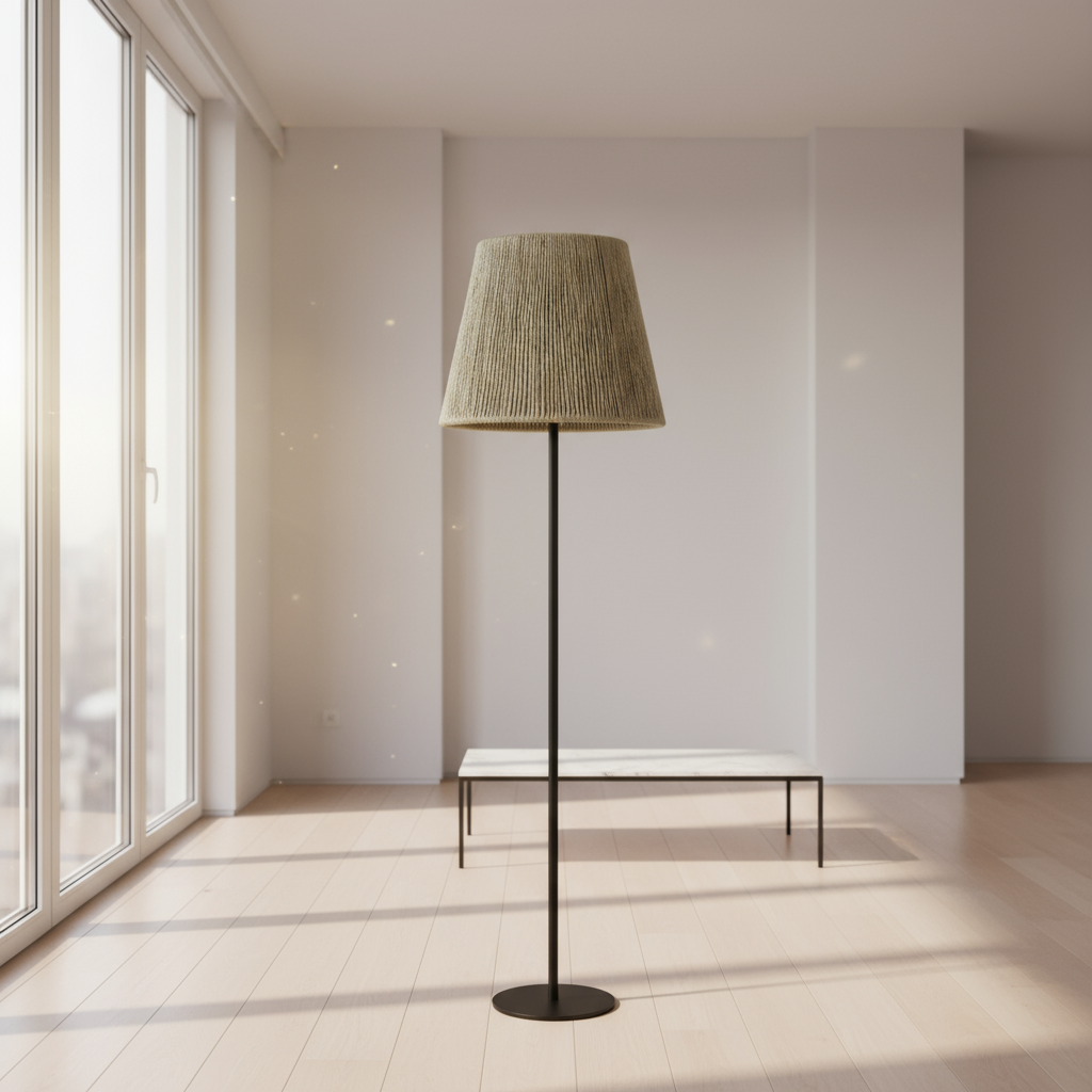 Textured lampshade on a white background