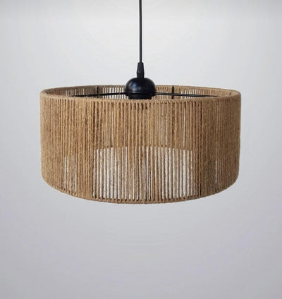 Jute Chandelier - Steel & Burlap- Beige - 15x40 cm