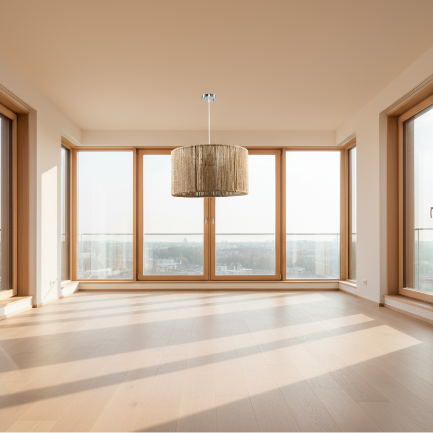 Jute Chandelier - Steel & Burlap- Beige - 25x40 cm