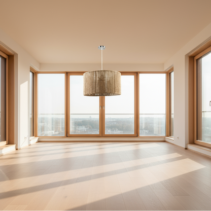 Jute Chandelier - Steel & Burlap- Beige - 25x40 cm