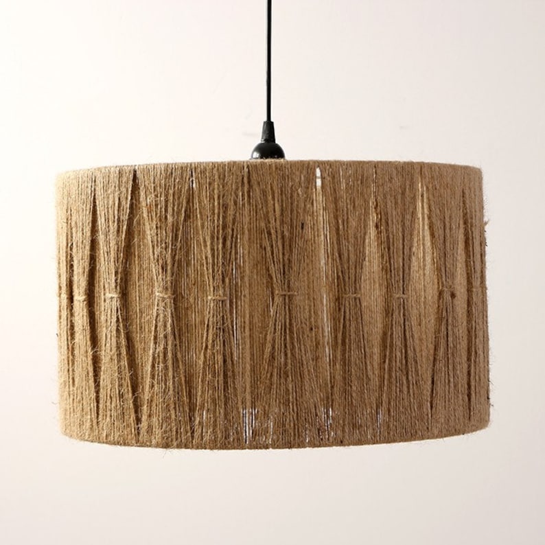 Jute Chandelier - Steel & Burlap- Beige - 25x40 cm