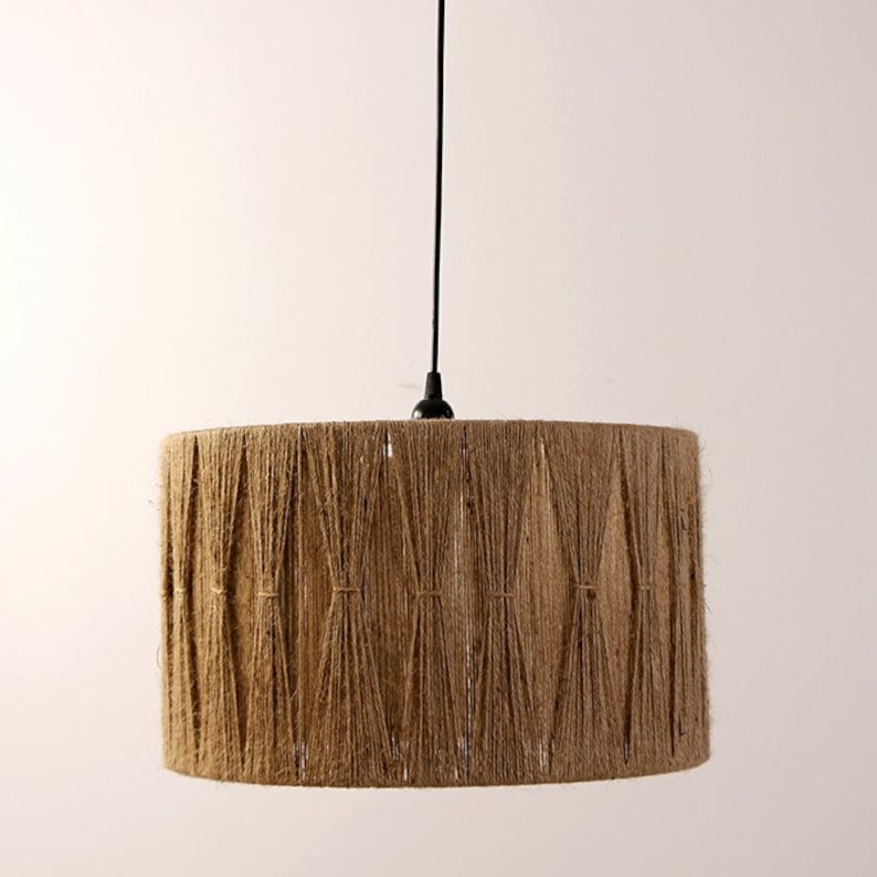 Jute Chandelier - Steel & Burlap- Beige - 25x40 cm