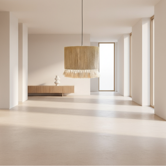 مصباح سقف - ستيل وخيش - بيج - 30×40 سم