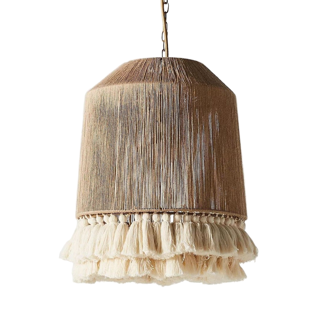 Jute Chandelier - Steel & Burlap- Beige - 50x50 cm