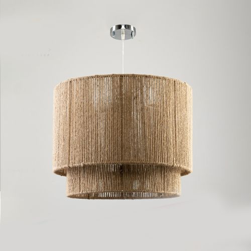 Jute Chandelier - Steel & Burlap- Beige - 30x40 cm