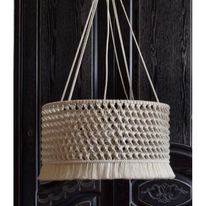 Macrame Chandelier - Steel & Cotto Yorn- Off White- 30x40 cm