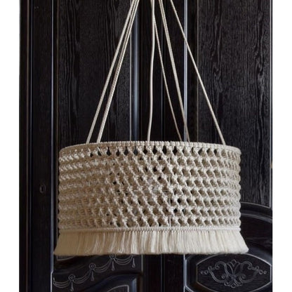 Macrame Chandelier - Steel & Cotto Yorn- Off White- 30x40 cm