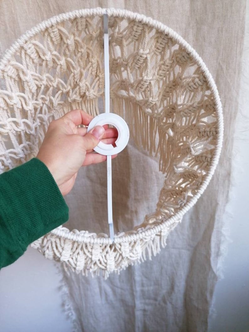 Macrame Chandelier - Steel & Cotto Yorn- Off White- 30x40 cm