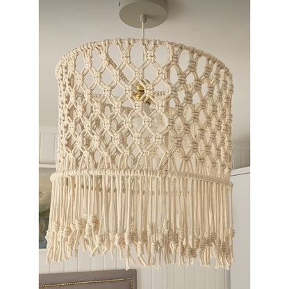 Macrame Chandelier - Steel & Cotto Yorn- Off White- 30x40 cm