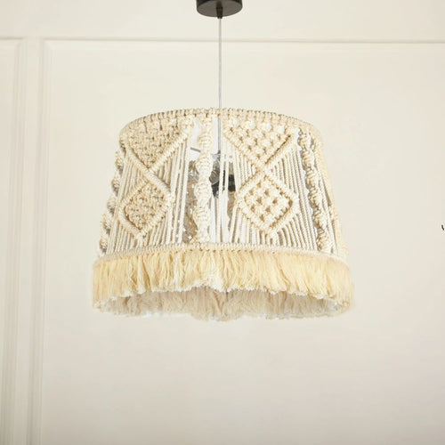Macrame Chandelier - Steel & Cotto Yorn- Off White- 30x40 cm