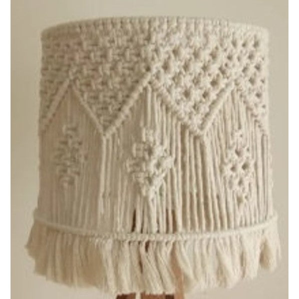 Macrame Chandelier - Steel & Cotto Yorn- Off White- 30x40 cm