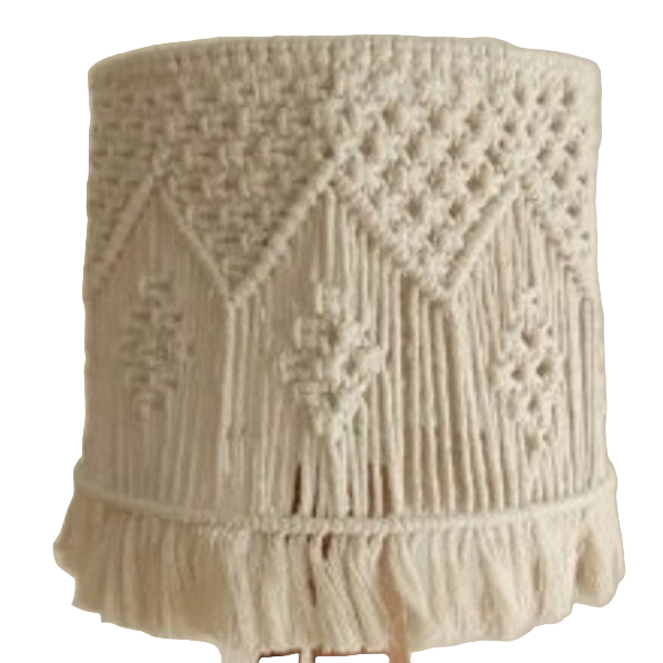 Macrame Chandelier - Steel & Cotto Yorn- Off White- 30x40 cm