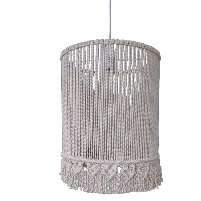 Macrame Chandelier - Steel & Cotto Yarn- Off White- 40x40 cm