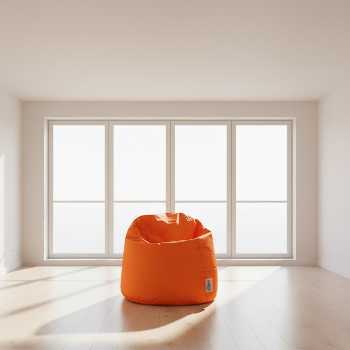 Kids Bean Bag - premium water proof - Orange - 60x50cm