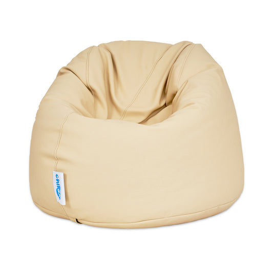 كرسي بين باج جلدي كبير - جلد فاخر - بيج - 95×70 سم