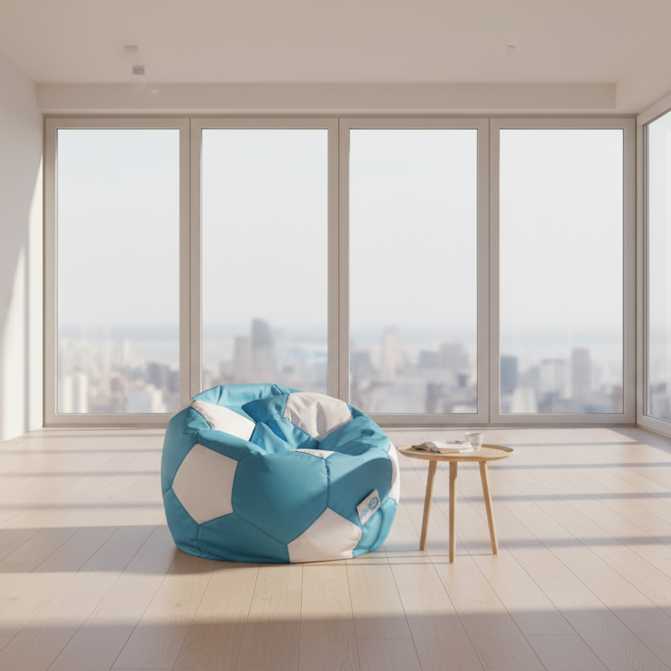 Kids Football Bean Bag - premium water proof - Multi Color- 65x55 cm