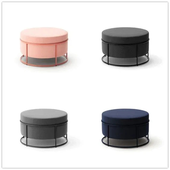 Bar Stool - Steel - Velvet Fabric - Black - 50x50x50 cm - Cataloug